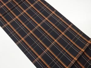 格子模様リバーシブル全通袋帯